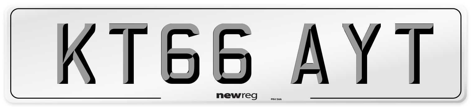 KT66 AYT Number Plate from New Reg